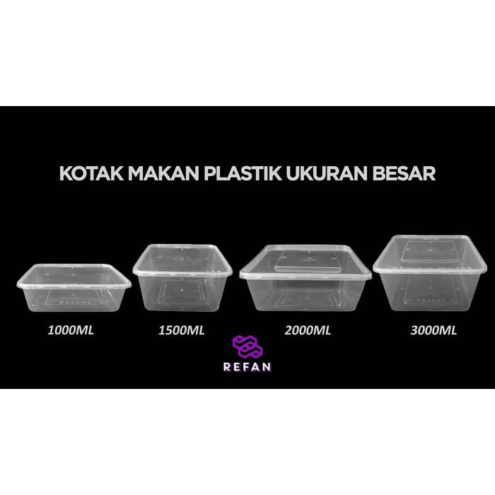 qibq- Kotak Makan Persegi 2000Ml - Box Thinwall Food Container 2000Ml