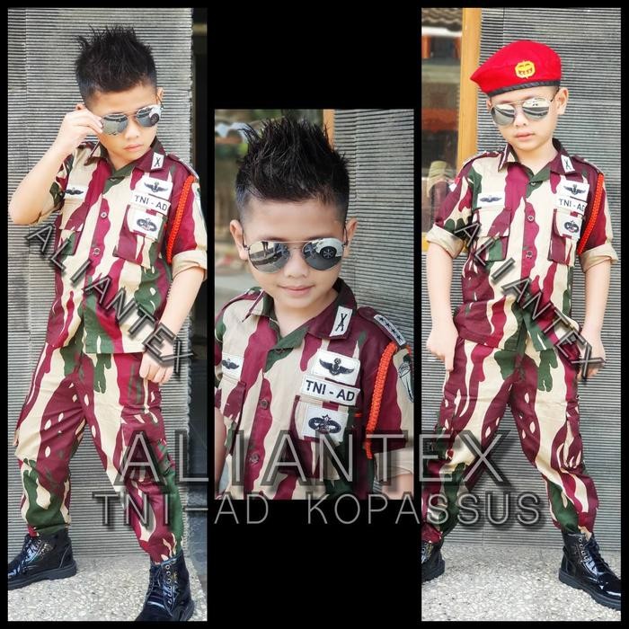 BERKUALITAS TNI-AD KOPASSUS/BAJU PROFESI ANAK/KOSTUM ANAK