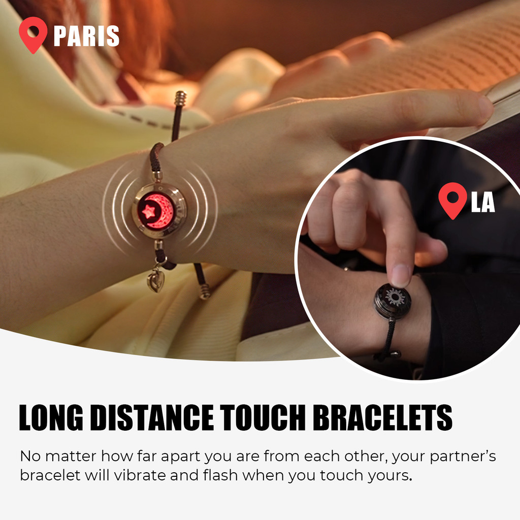 totwoo Touch Single Bracelet- Long Distance Touch Bracelet Light up and Vibration Relationship Love 