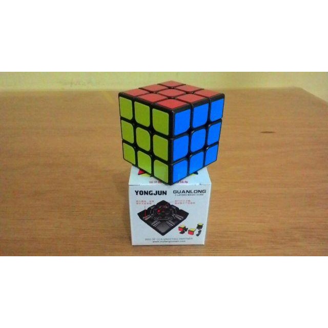 RUBIK 3X3 BASIC HITAM ASLI ORIGINAL YONGJUN GUANLONG HARGA MURAH.
