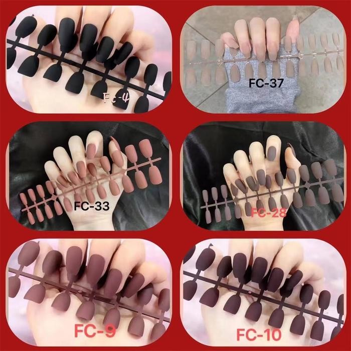 24 kuku palsu/kuku buram/kuku palsu akrilik kuku palsu matte Matte frosted fake nails/False