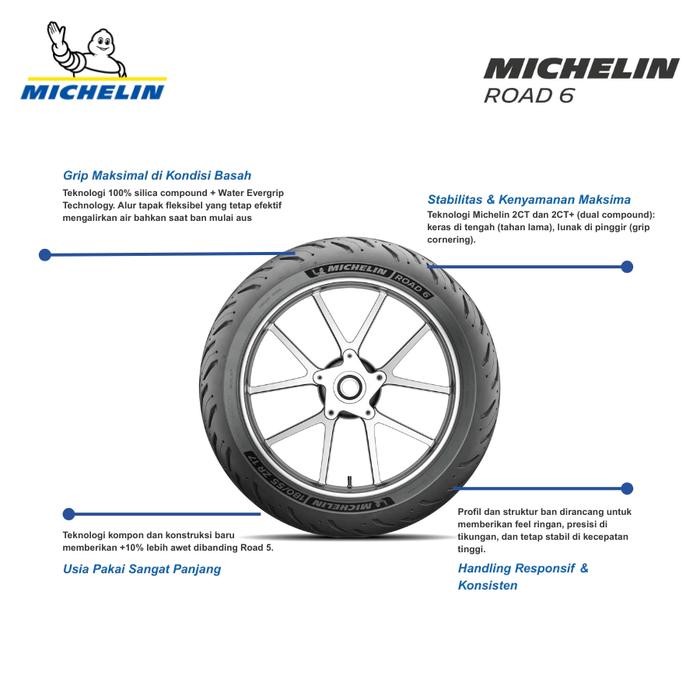 Cuci Gudang Ban Motor Michelin ROAD 6 120-70 R17 Front - Ban Motor Tubeless