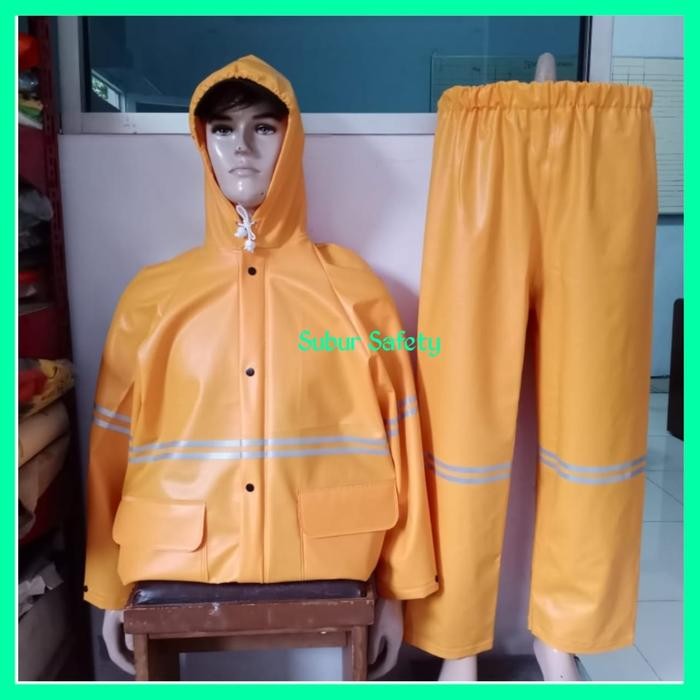 Jas Hujan PVC Karet Tebal Kuning