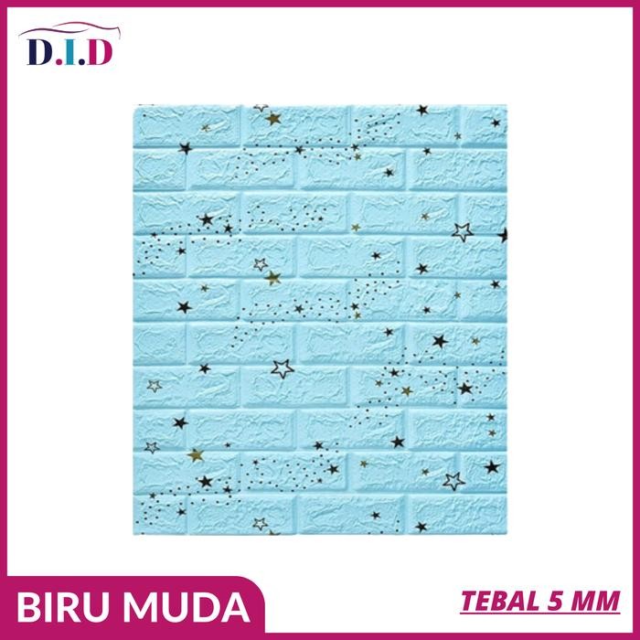 (Paket 10 Lembar) Wallpaper Foam 3D Bata Bintang 70 X 77 Cm (Tebal 3Mm) Wallpaper Dinding Motif