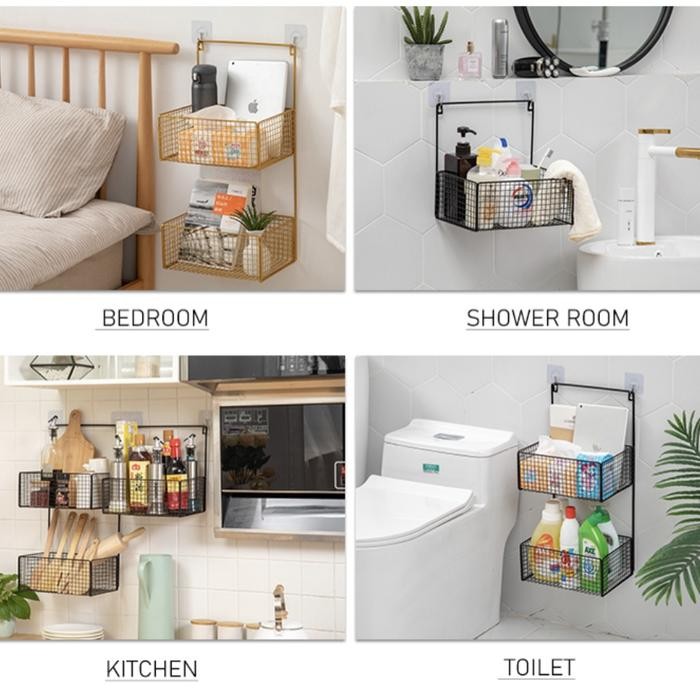 ELTAMART KERANJANG GANTUNG RAK SERBAGUNA MULTIFUNGSI TANPA BOR