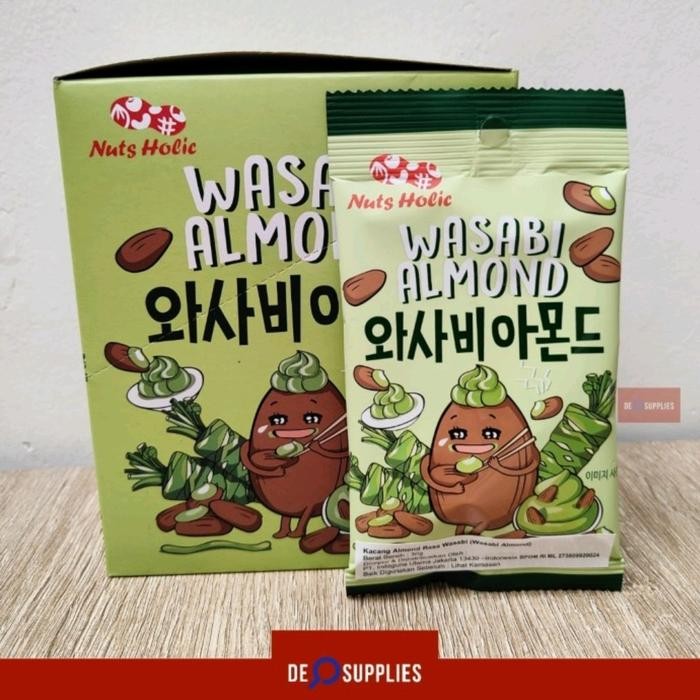 Nuts Holic Wasabi Almond 1 box (8pcs) - Snack Kacang Wasabi Korea