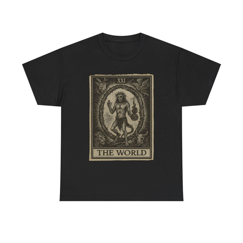 World Tarot Unisex T-Shirt Halloween Style Witch Gothic Vintage Shirt Classic Art Witch Shirt Gothic