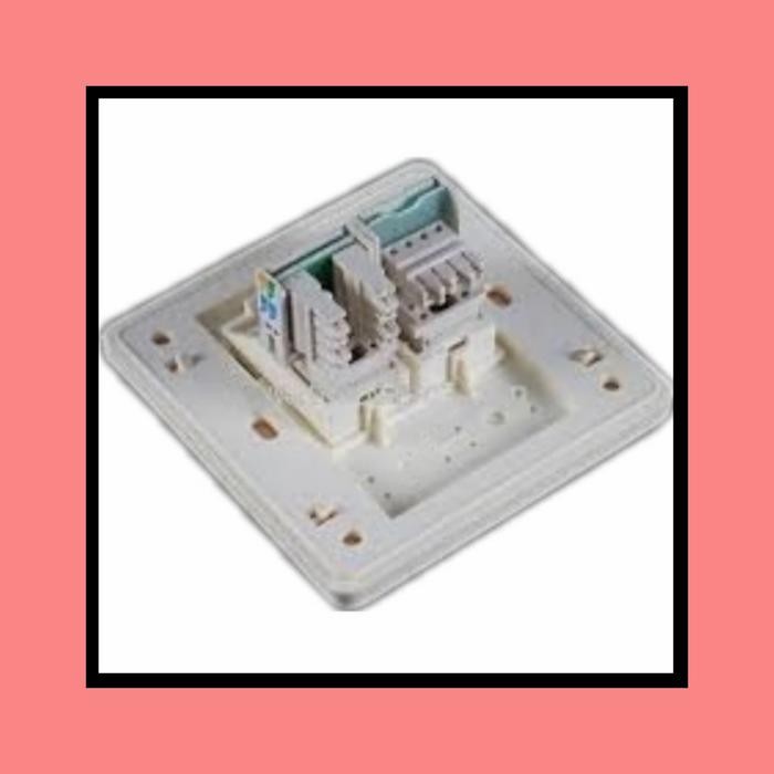 a8lq- Faceplate Rj45 2Hole+Modular Rj 45+Modular Rj11+Outbow