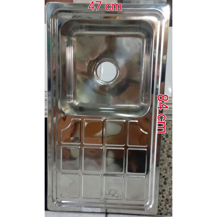 SINK / TEMPAT CUCI PIRING 1 LUBANG & SAYAP + AFUR STAINLESS