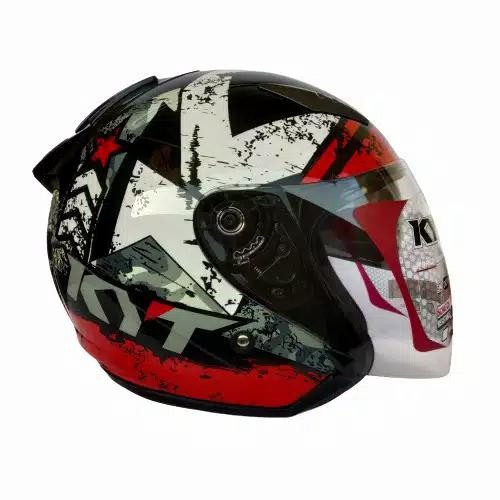 KYT GALAXY SLIDE SERI 05 BLACK RED DOUBLE VISOR ORIGINAL KYT