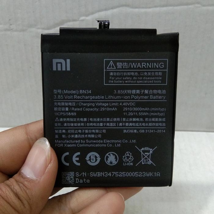 Baterai Batre Batere Xiaomi Tanam BN34 For Redmi 5A