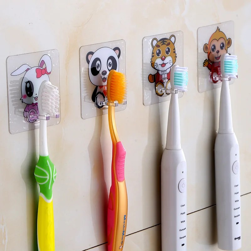 Toothbrush Holder Transparent Panda Travel Stand Toilet Shaver Organizer Kids Tooth Brush Storage