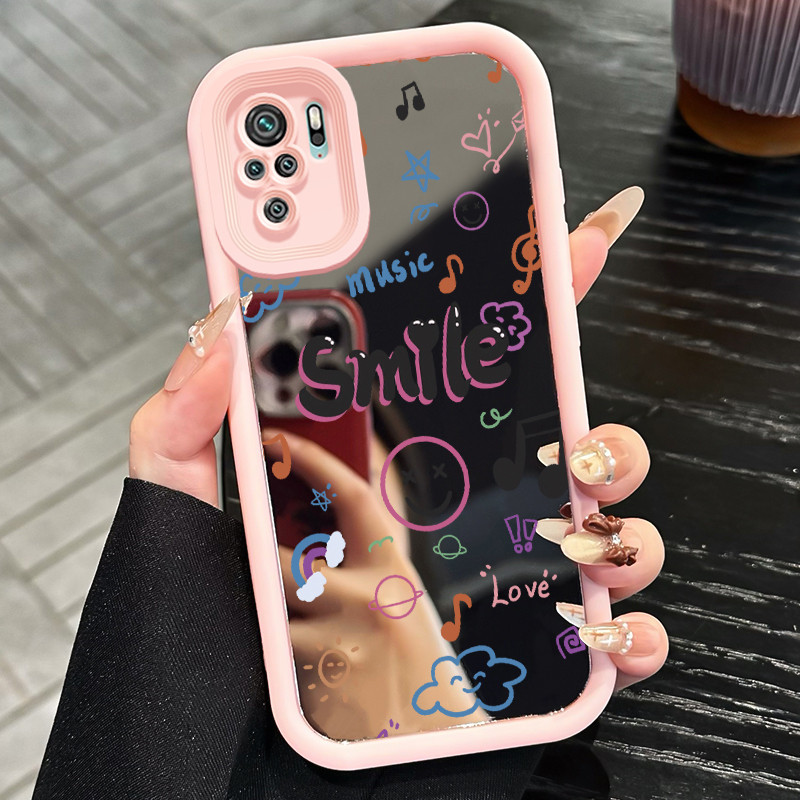 Casing Hp untuk Xiaomi Redmi Note 10 Note 10s Note 10 Pro Max POCO M5s Case Senyum dan coretan not K