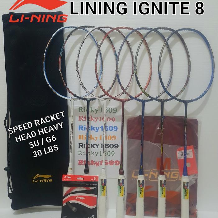 RAKET BADMINTON LINING IGNITE 8 - SPEED RACKET - HEAD HEAVY - 77 gram - ORIGINAL LINING