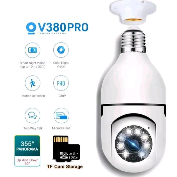 Imou Home Store - V380 Cctv Lampu 8Mp Cctv Wifi Lampu Cctv 360 Derajat Cctv Lampu Bohlam Ip Cctv