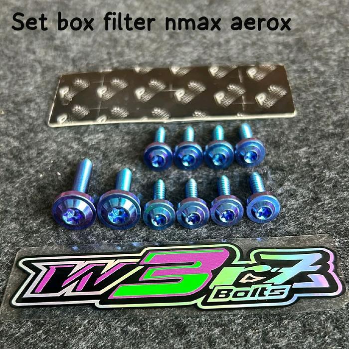 1Set Baut Box Filter Allnew Nmax Aerox Old New Baut Titanium Bok Filter Nmax Aerox Lexi Set Original