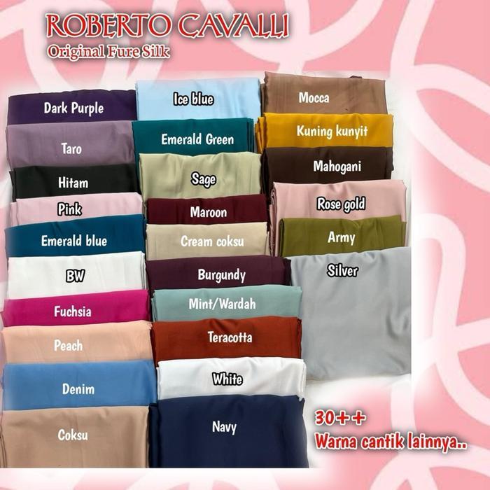 TERMURAH ROBERTO CAVALI KAIN SATIN Original Pure Silk Harga Permeter Kualitas Premium