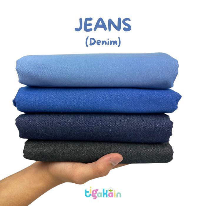BERKUALITAS 1 Meter Bahan Jeans Kain Denim