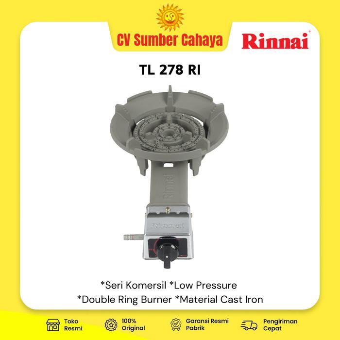 Premium Rinnai TL287RI Kompor Turbo 1 Tungku Kompor Cor Gas Komersial TL-287RI TL 287 RI