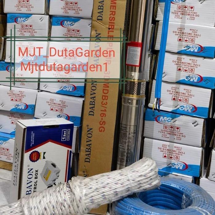 Pompa Satelit 3 Inch Dabavon 0.75Hp 550Watt 3Dmdb 3/16 + Kabel Biru Mika 50Mtr (Belum