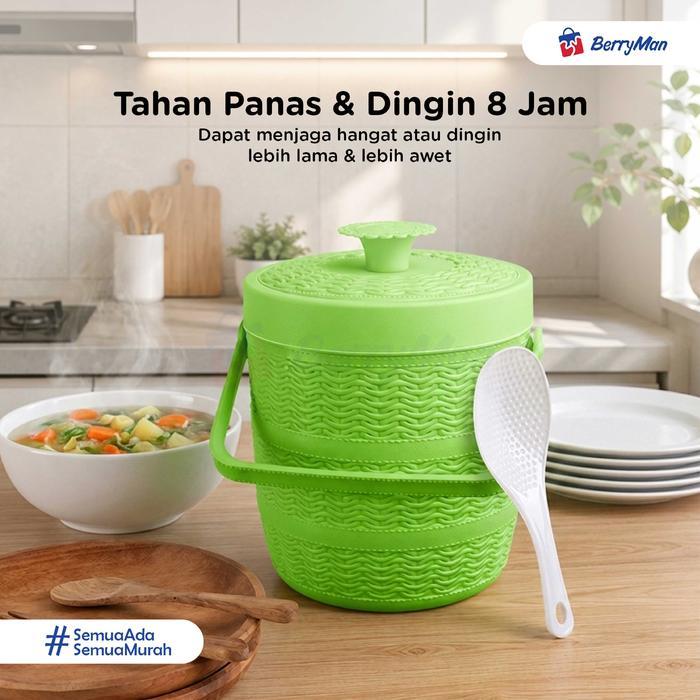 Termos Nasi & Es Rotan 6.5 Liter Tri J Mini Rice Bucket Plastik Tahan Panas Dan Dingin Food Grade