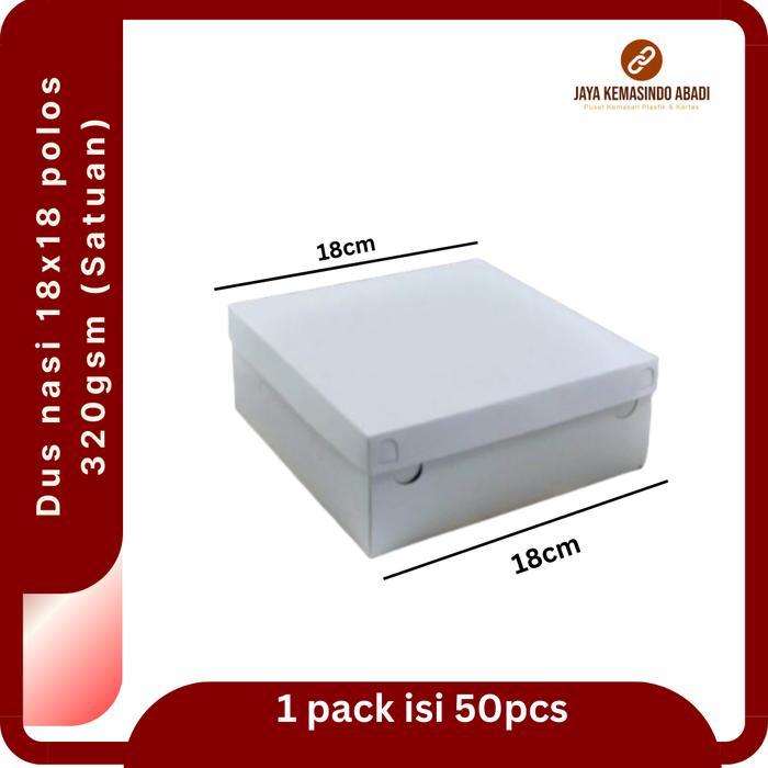 Dus Nasi Kotak 18X18 Putih Dus Nasi Catering Ukuran 18 Box Nasi 18X18 Kraft Isi 50 Pcs