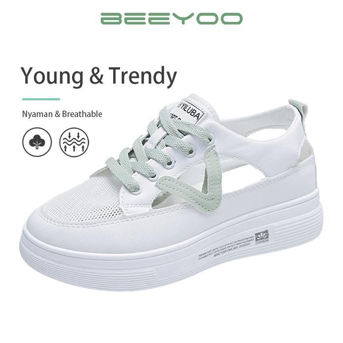 Beeyoo Sepatu Sendal Wedges Wanita Sepatu Fashion Santai Jalan WK107