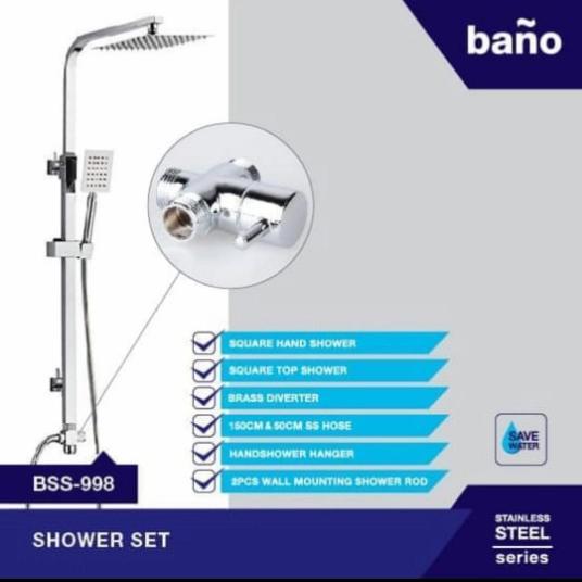 Paloma - Shower Tiang Set Stainless/Shower Tiang Mandi