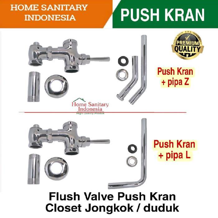 Flush Valve Push Kran Stop Closet Duduk Jongkok Urinal Keran Kloset kuningan