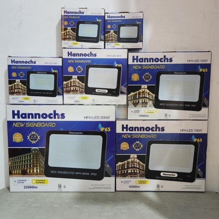 Hannochs Signboard HFH 10W 20W 30W 50W 100W 200W Watt Lampu Sorot Hannochs Tahan Air IP 65 Cahaya