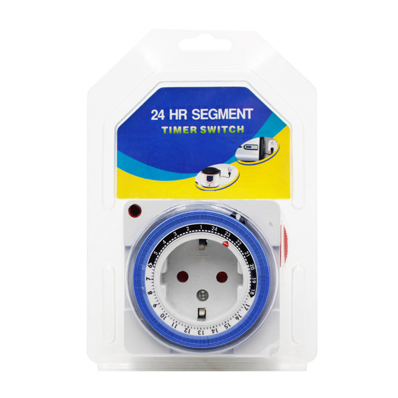 EU Timer Switch Timer 24 Hours Plug in Mechanical Grounded Programmable Smart Countdown loop Switch