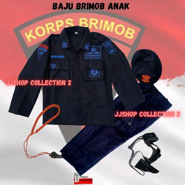 BAJU BRIMOB ANAK , Baju profesi BRIMOB PDL cilik , setelan PDL BRIMOB anak/ kostum BRIMOB , BAJU