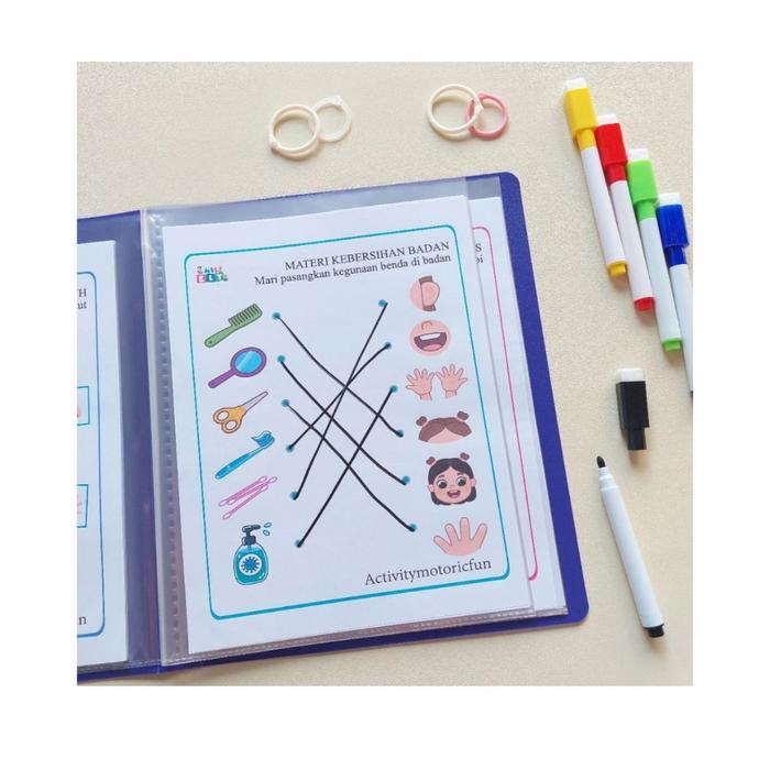 Buku Aktifitas Anak Paud - TK - Wipe and Clean - Free Map Holder - Free Spidol Wipe and Clen / K E