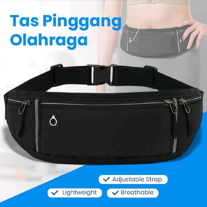 Tas Pinggang Lari Pria Wanita Jogging Field Track Running Naked Belt