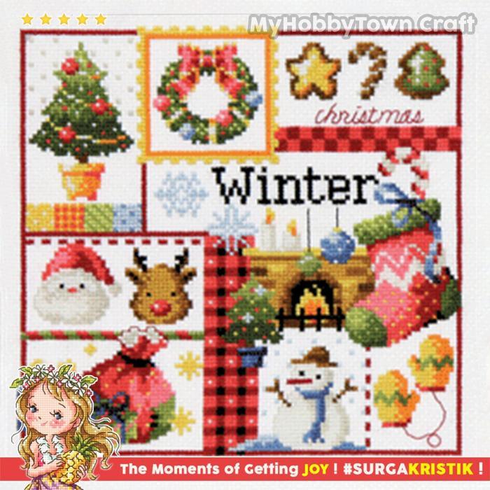 Paket DIY Craft Sulam Kristik / Cross Stitch Sodastitch SO-3149 Four Seasons Winter Christmas Natal