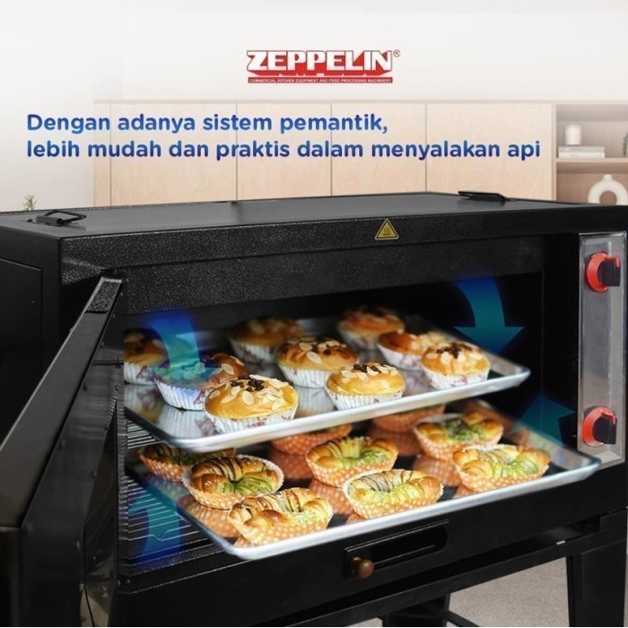 Hangard Black Oven 2 Deck Zeppelin 90 Cm Oven Gas Tangkring Non Pemantik Bali