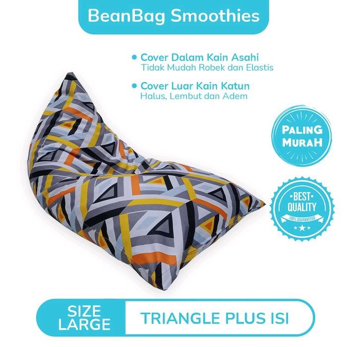 Bean Bag Triangle Plus Isi Size Dewasa Motif Segitiga Sofa Furniture Nimalis Bantal Bean
