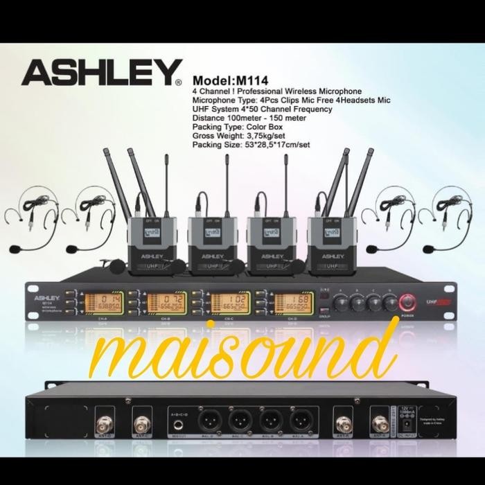 MIC WIRELESS ASHLEY M114 CLIP ON HEADSET MICROPHONE ASHLEY M 114 JEPIT