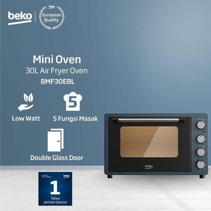 Beko Mini Oven BMF30EBL - Kapasitas 30liter dengan Air Fryer