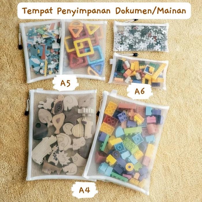 

Zipper Bag Penyimpanan Dokumen Mainan Puzzle Tempat Pensil Pouch A4 A5 A6