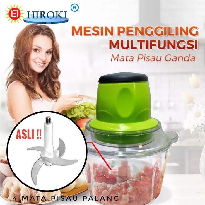 Hiroki Blender Portable Daging Bumbu Meat Grinder 2 Liter Jumbo