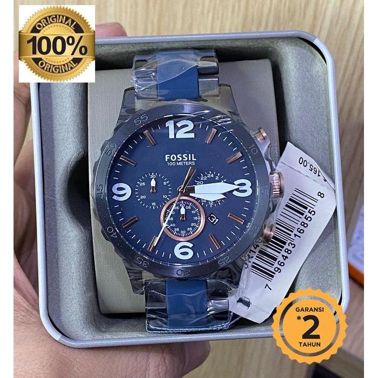 Jam F0SSIL JR1494 Natee Chronograph Blue Dial Original