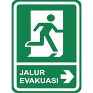 CUSTOM. SIGN RAMBU K3 AKRILIK JALUR EVAKUASI UKURAN 20 X 30 CM