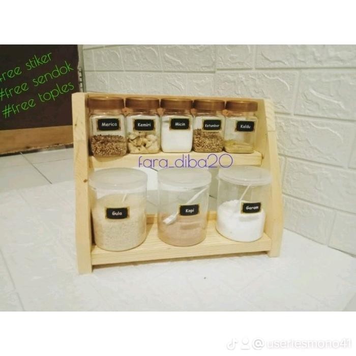 RAK BUMBU SET TOPLES/RAK BUMBU DAPUR/RAK BUMBU MURAH/TOPLES BUMBU