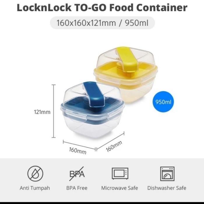 Locknlock Exclusive Kotak Makan Salad To-Go 950Ml - Hsm8440