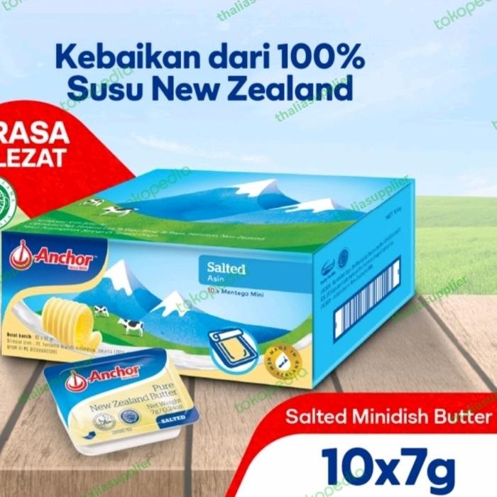 

Pilihan- Anchor Minidish Butter Asin/Salted 7Gr X 10Pcs, Simple Dibawa, Praktis