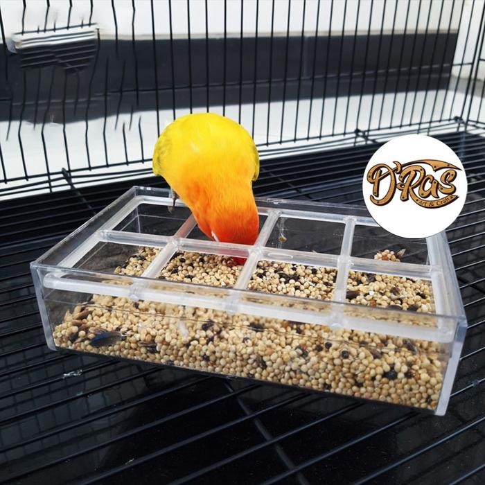 CEPUK RAM WADAH PAKAN BURUNG PLASTIK TRANSPARAN