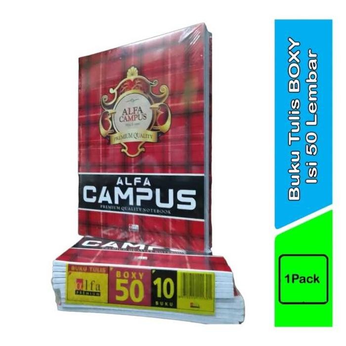 

New (ISI 10)BUKU TULIS UKURAN BOXY ALFA CAMPUS 50 LEMVAR