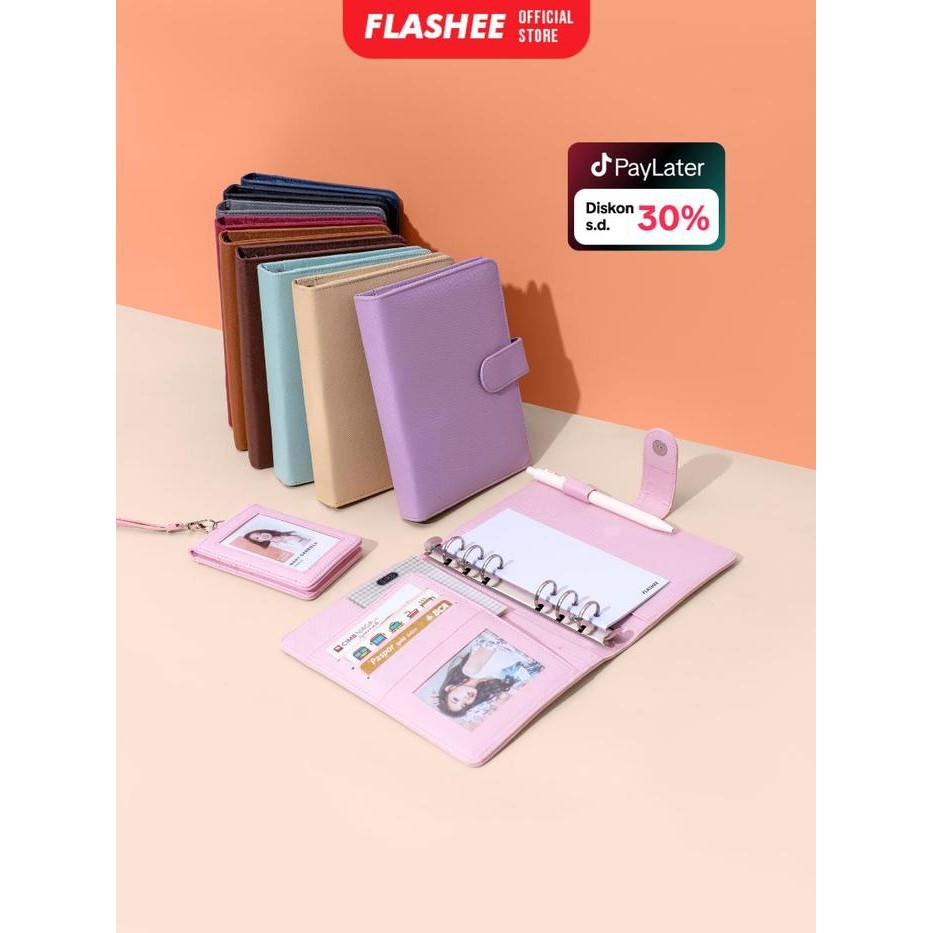 

New Flashee Binder Kulit Polos Eksklusif Levi Binder A6 Cover Agenda Binder Tabungan Uang Stationery