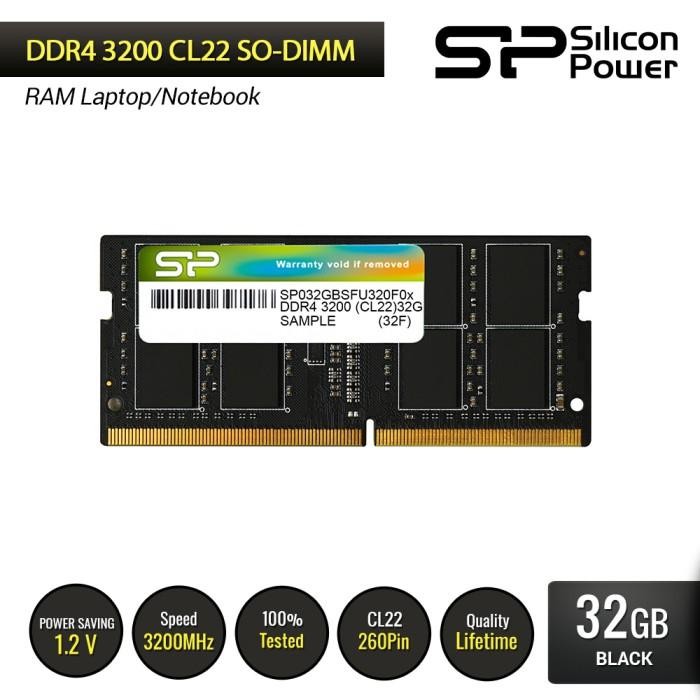 Terlaris Ddr4 Silicon Power 3200 Mhz Sodimm Ram Laptop Notebook 32Gb Garansi